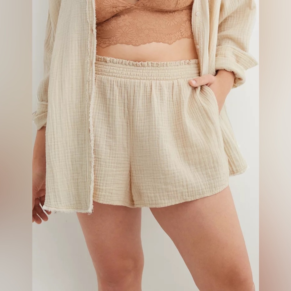 Aerie High-Waisted Gauzy Shorts‎ 🤍
